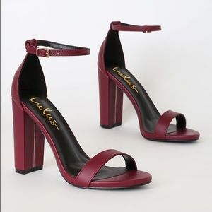 Taylor Wine Ankle Strap Heels from Lulus